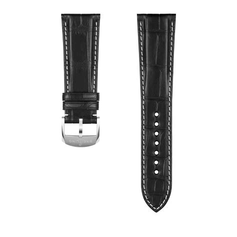 20mm black genuine alligator breitling deploy strap|Black Alligator Leather Strap .